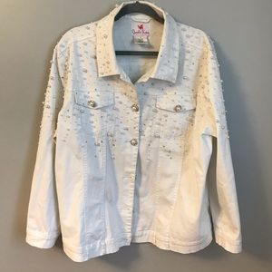 Quacker Factory White Studded Jacket